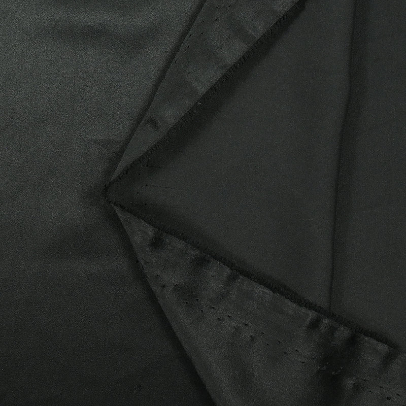 Satin de polyester léger noir