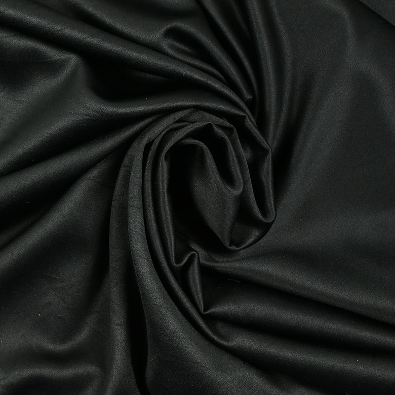 Satin de polyester léger noir