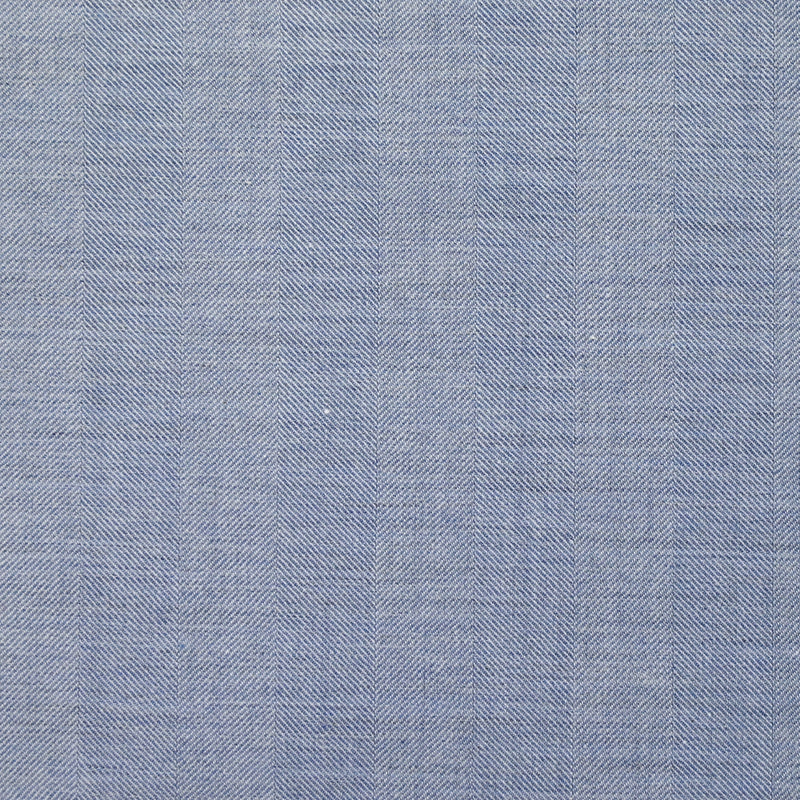 Coton tissé teint rayé chevrons bleu ciel chiné