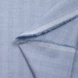 Coton tissé teint rayé chevrons bleu ciel chiné