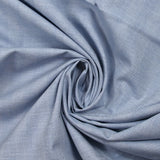 Coton tissé teint rayé chevrons bleu ciel chiné