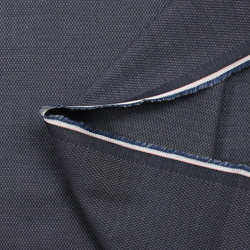 Coton tissé teint fantaisie losange bleu nuit