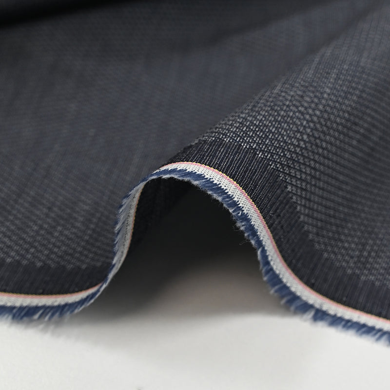 Coton tissé teint fantaisie losange bleu nuit