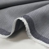 Coton fantaisie en jacquard bleu nuit et blanc