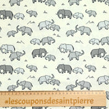 Cotton printed elephant white background broken