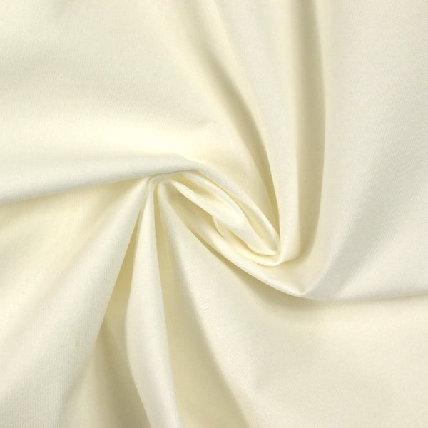 Sergé de coton élasthanne blanc cassé