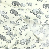 Cotton printed elephant white background broken