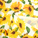 Fondo blanco amarillo amarillo estampado de algodón