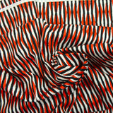 Satin de coton élasthanne imprimé top départ rouge et noir