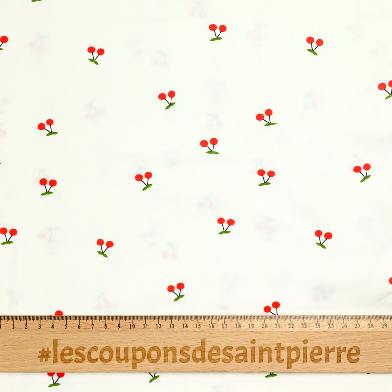 Cherry printed cotton white background