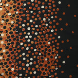 Jersey de coton imprimé évasion de pois noir, rouille et sable