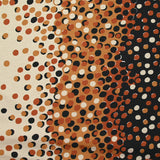 Jersey de coton imprimé évasion de pois noir, rouille et sable