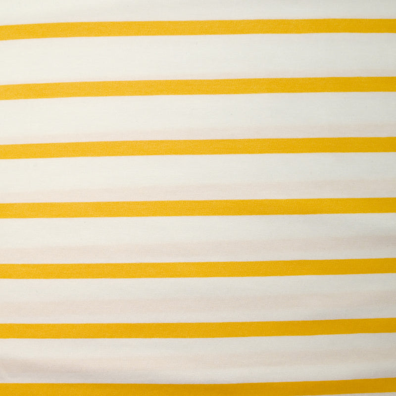 Jersey de viscose rayé jaune soleil fond blanc