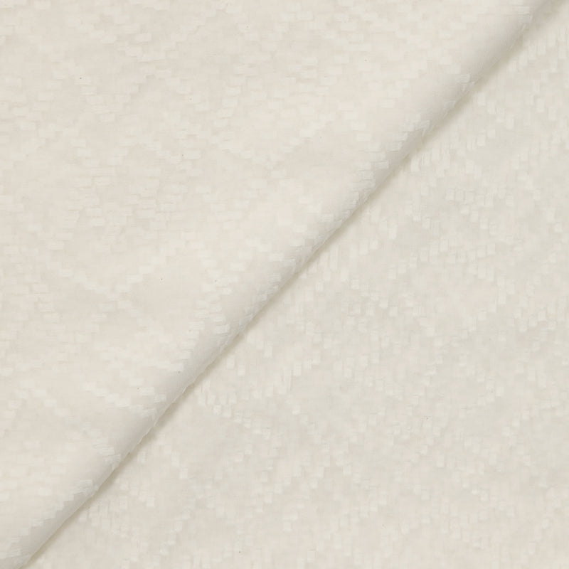 Mousseline de soie plumetis rectangle blanc cassé