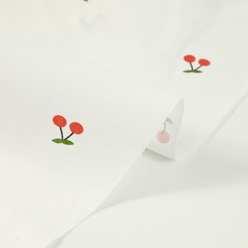 Cherry printed cotton white background