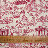 Coton imprimé toile de Jouy Maël bordeaux fond écru