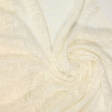 Mousseline de soie plumetis rectangle blanc cassé