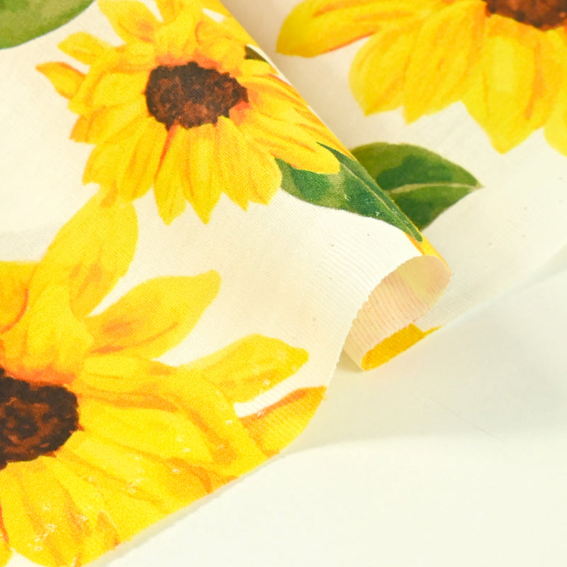 Fondo blanco amarillo amarillo estampado de algodón