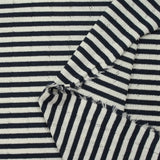 Jersey de coton pointelle rayé marine et blanc