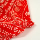 Voile de coton imprimé bandana plumetis rouge