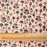 Jersey de coton imprimé désert fond rose
