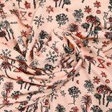 Jersey de coton imprimé désert fond rose