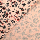 Jersey de coton imprimé désert fond rose