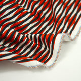 Satin de coton élasthanne imprimé top départ rouge et noir