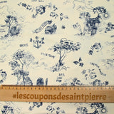 Jersey de coton imprimé happy camper fond écru
