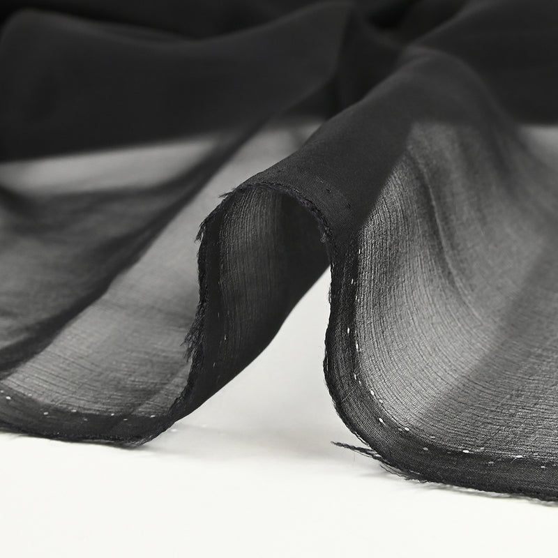 Mousseline 100% soie unie noir