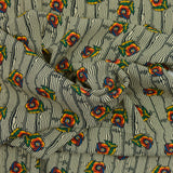Viscose imprimée Annecy rayé fond beige
