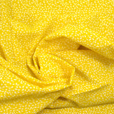 Cotton Popeline Printed Foliage Yellow Background