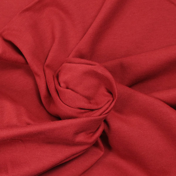 Jersey de coton rouge pivoine