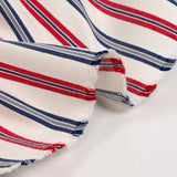 Bengaline polyviscose lurex rayé marine et rouge