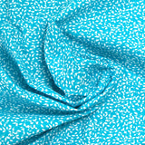 Cotton poplin printed foliage turquoise background