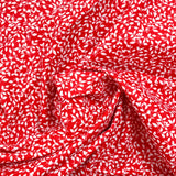 Cotton poplin printed red bottom foliage