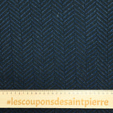 Chevron 100% laine vierge noir et marine