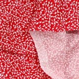 Cotton poplin printed red bottom foliage