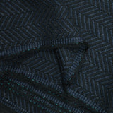 Chevron 100% laine vierge noir et marine