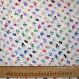 Viscose imprimée fleurs colorées fond blanc