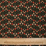 Voile de viscose imprimé Rosaline rouge fond noir
