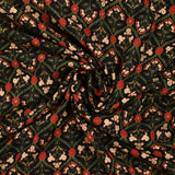 Voile de viscose imprimé Rosaline rouge fond noir