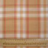 Voile de coton tissé teint à carreaux fond chair