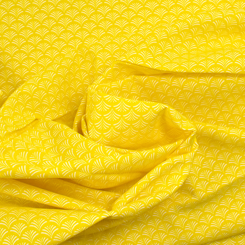 Cotton Popeline Printed Shell Yellow Background