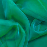 Mousseline 100% soie unie turquoise changeant vert