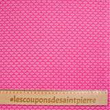 Popeline de coton imprimée coquillage fond fuchsia