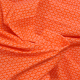 Cotton Popeline Print Orange Background