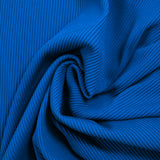 Jersey de viscose côtelé bord-côte bleu cobalt