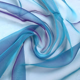 100% muselina de seda liso azul cambiando violeta