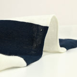 Jersey de coton rayé blanc cassé et bleu nuit